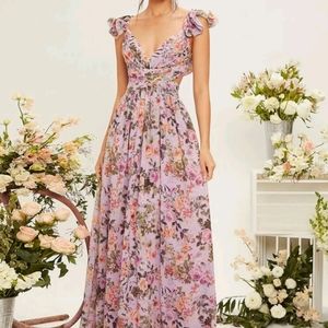 Size 10 Long Floral Purple Dress
